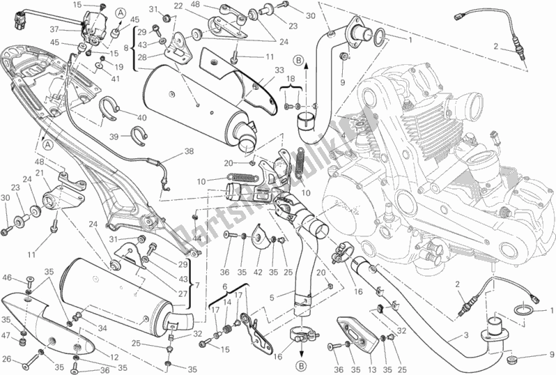 Wszystkie części do System Wydechowy Ducati Monster 795 EU Thailand 2014